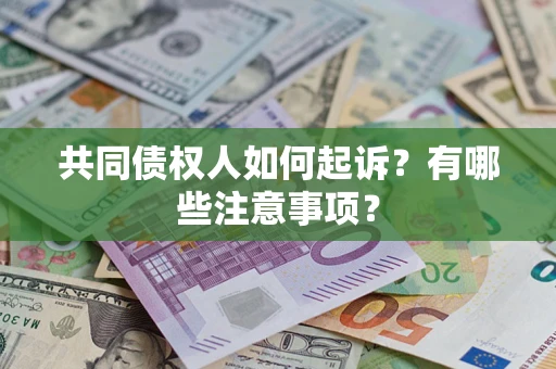 北京共同债权人如何起诉？有哪些注意事项？